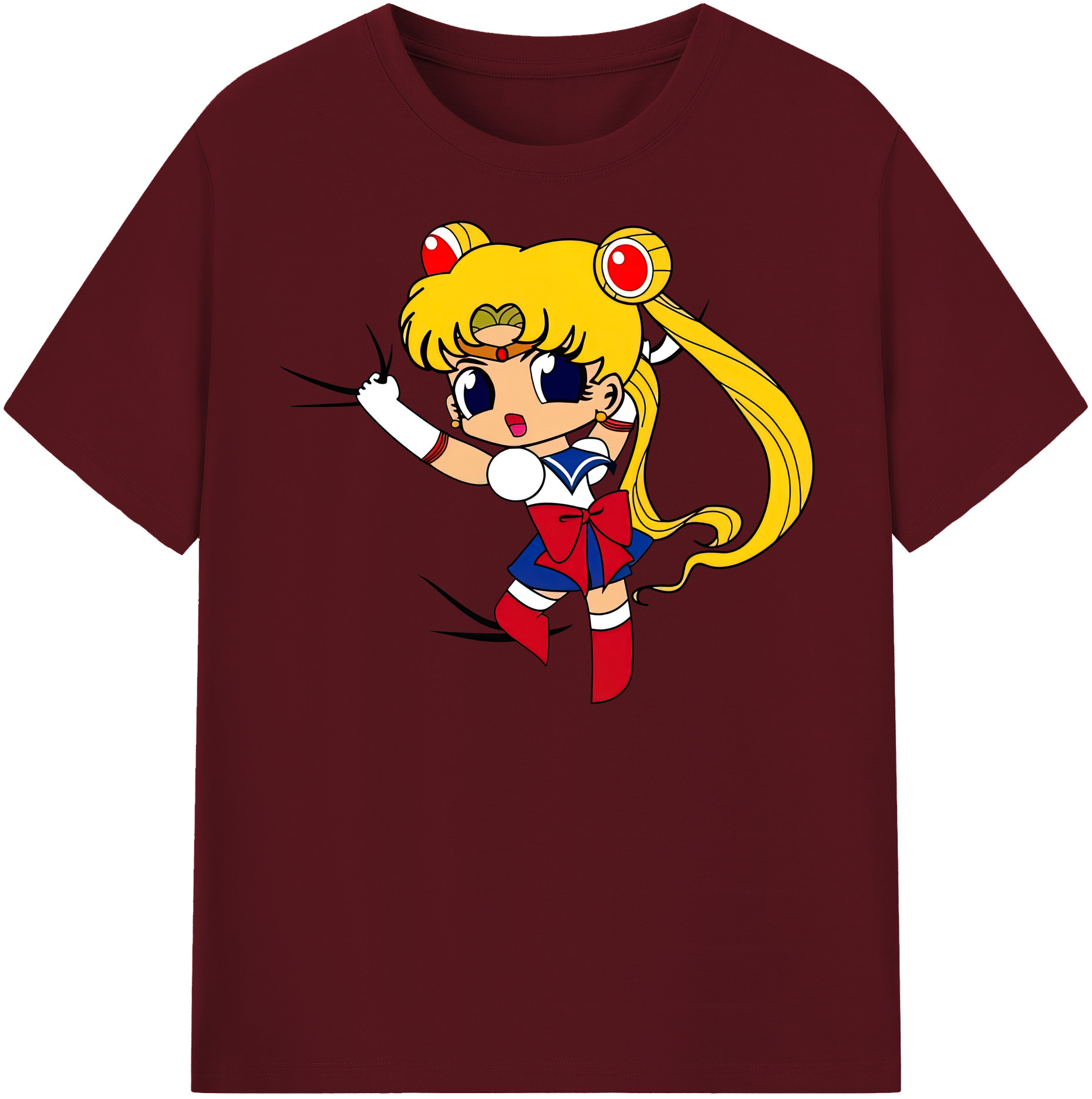 （画像用） 美少女戦士セーラームーン 月野 うさぎ つきの うさぎ Sailor Moon Tsukino Usagi 綿100％半袖Tシャツ（フロントプリント）